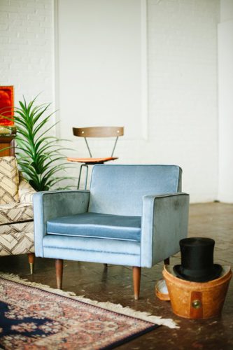 The Shack Band's photo shoot at Highpoint and Moore with all vintage, eclectic rentals by Paisley and Jade 