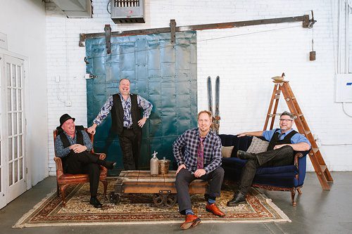 Fun and funky photo shoot with East Coast Entertainment's "The Mashup" band with eclectic and vintage rentals and space by Paisley and Jade in Richmond, Va