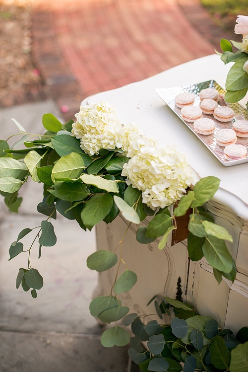 Beautiful blush romantic wedding inspiration shoot by Hearts Content Events at Hermitage Museum and Gardens with vintage and eclectic furniture rentals by Paisley and Jade 