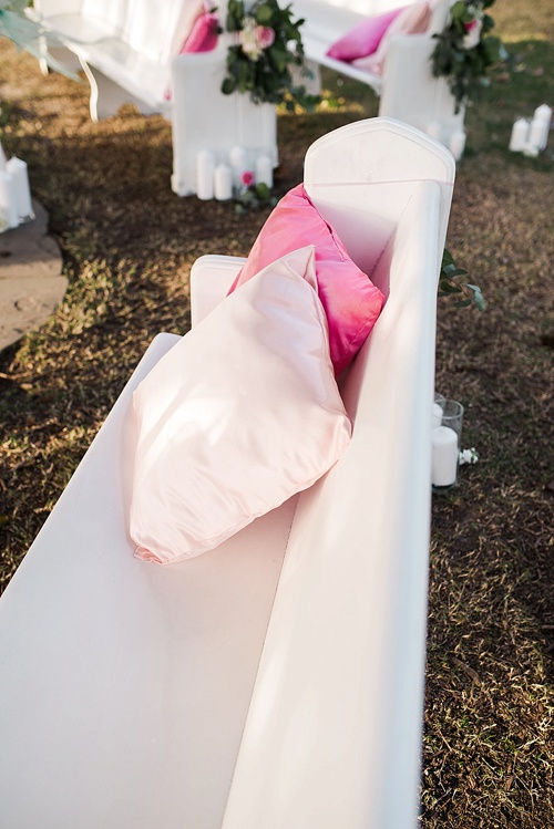 Beautiful blush romantic wedding inspiration shoot by Hearts Content Events at Hermitage Museum and Gardens with vintage and eclectic furniture rentals by Paisley and Jade 