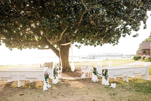 Beautiful blush romantic wedding inspiration shoot by Hearts Content Events at Hermitage Museum and Gardens with vintage and eclectic furniture rentals by Paisley and Jade 