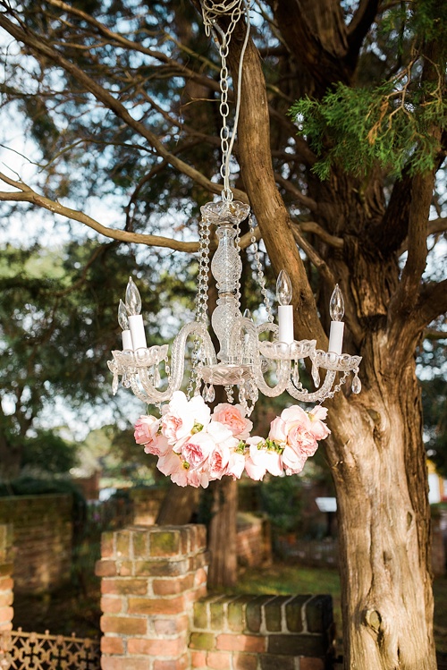 Beautiful blush romantic wedding inspiration shoot by Hearts Content Events at Hermitage Museum and Gardens with vintage and eclectic furniture rentals by Paisley and Jade 