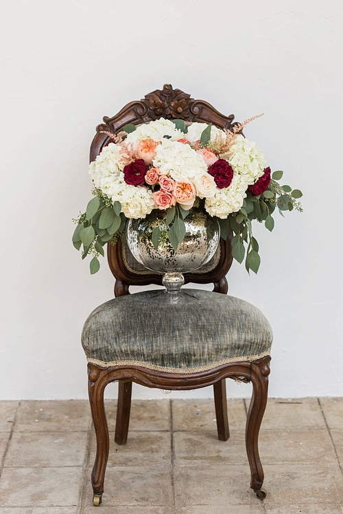 Romantic marsala inspired wedding at Alwyngton Manor in Virginia with vintage and specialty furniture rentals provided by Paisley and Jade 