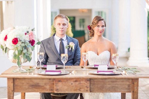 Romantic marsala inspired wedding at Alwyngton Manor in Virginia with vintage and specialty furniture rentals provided by Paisley and Jade 