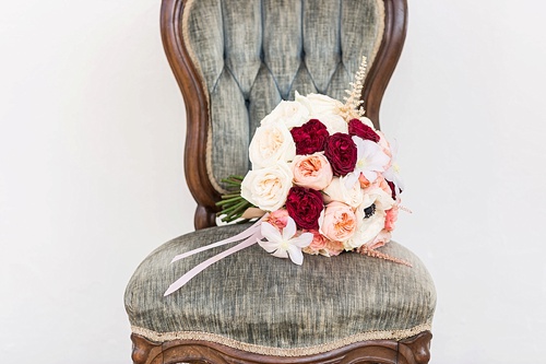 Romantic marsala inspired wedding at Alwyngton Manor in Virginia with vintage and specialty furniture rentals provided by Paisley and Jade 