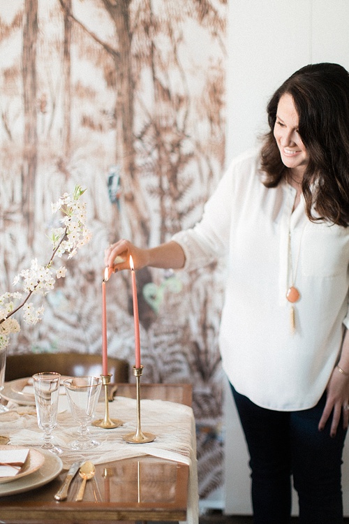 Gorgeous feminine and forest wedding inspiration styles shoot by Glint Events at Paisley and Jade showroom in Richmond Virginia 