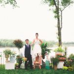 Colorful and creative wedding styled shoot at Upper Shirley Vineyards in Virginia with eclectic and vintage furniture rentals by Paisley and Jade