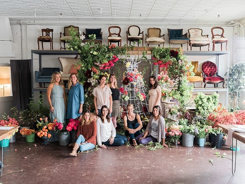 Floral workshop with Tulipina Design in the Paisley and Jade showroom at Highpoint and Moore in Richmond, Virginia