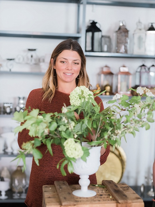 Floral workshop with Tulipina Design in the Paisley and Jade showroom at Highpoint and Moore in Richmond, Virginia