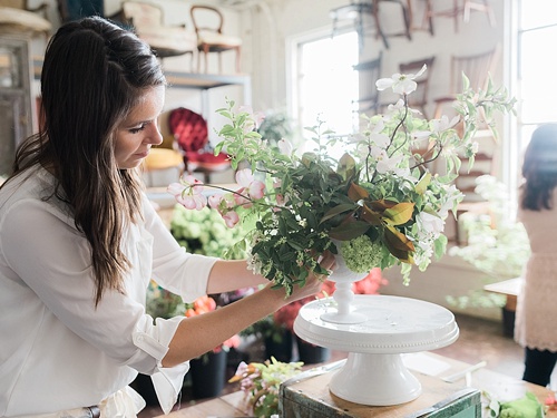 Floral workshop with Tulipina Design in the Paisley and Jade showroom at Highpoint and Moore in Richmond, Virginia