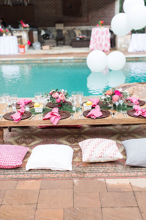 Gorgeous girl's night out poolside party in Leesburg, Virginia with specialty rentals by Paisley and Jade 