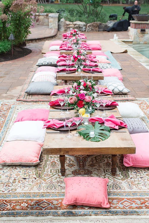 Gorgeous girl's night out poolside party in Leesburg, Virginia with specialty rentals by Paisley and Jade 