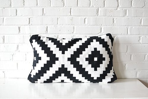 Bold black and white pillow 