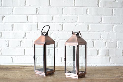 Small brass lanterns available to rent from Paisley and Jade 