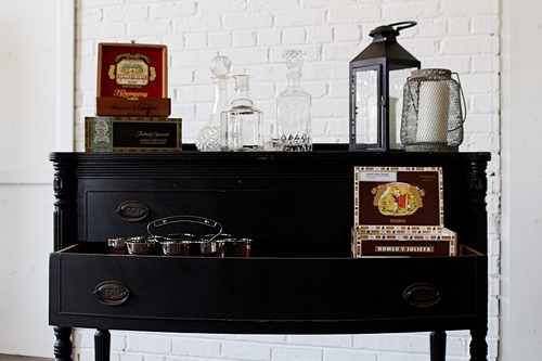 Simple and sophisticated cigar bar and whiskey lounge created with specialty rental times by Paisley and Jade 