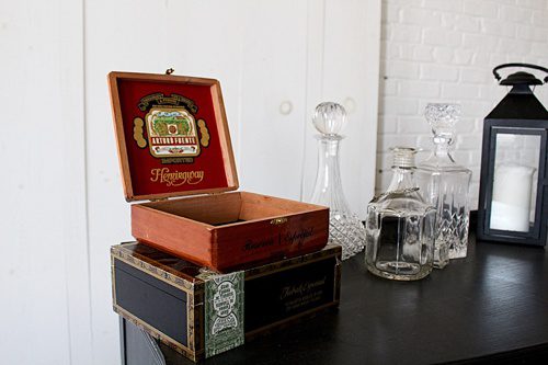 Simple and sophisticated cigar bar and whiskey lounge created with specialty rental times by Paisley and Jade