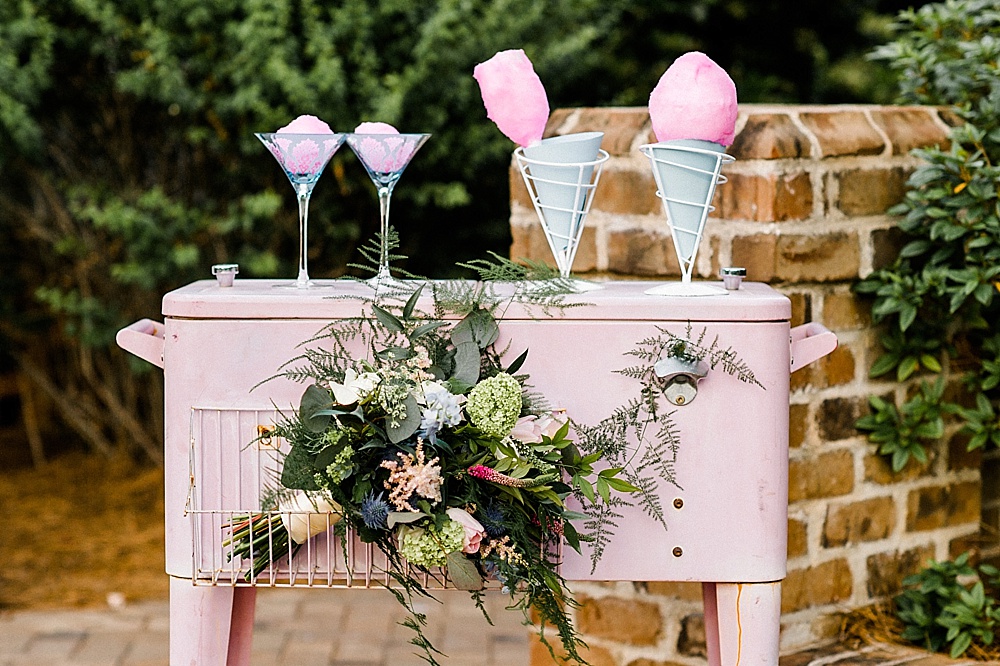 Pretty Pantone inspired wedding inspiration shoot at The Sutherland In North Carolina with vintage and specialty rentals by Paisley and Jade