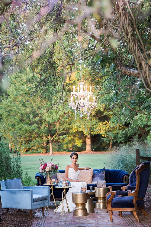 Rhinestone and Gem Inspired Wedding Shoot at Norfolk Botanical Gardens with specialty rentals by Paisley and Jade 