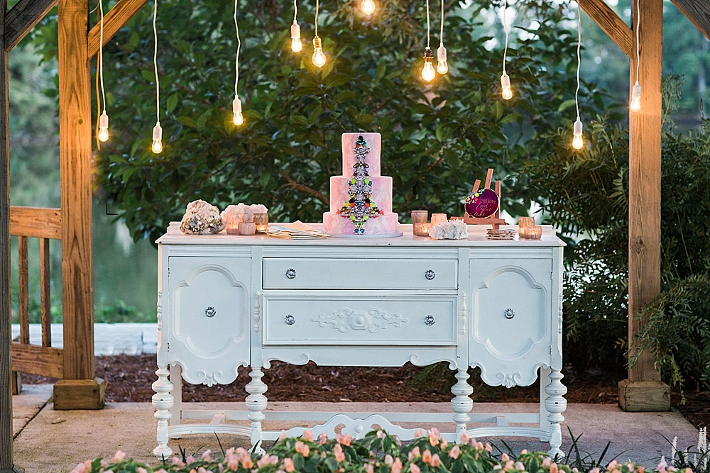Rhinestone and Gem Inspired Wedding Shoot at Norfolk Botanical Gardens with specialty rentals by Paisley and Jade