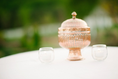 Romantic vow renewal styled shoot with copper accents at Pharsalia with specialty rentals by Paisley and Jade 