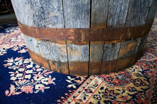 Simple ways to style vintage wine barrel halves by Paisley and Jade