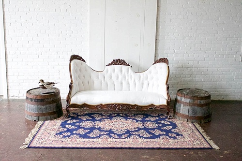 Simple ways to style vintage wine barrel halves by Paisley and Jade