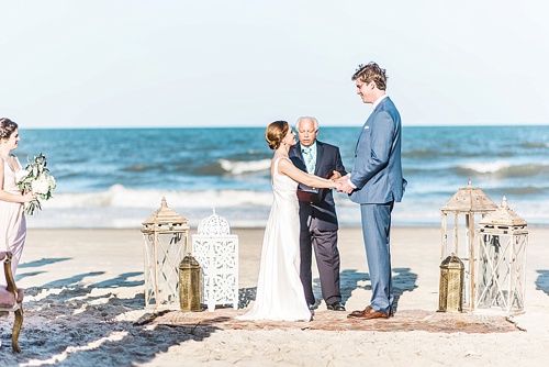 Romantic seaside ceremony in Virginia Beach with specialty rentals by Paisley and Jade 