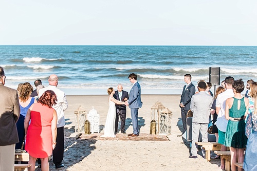 Romantic seaside ceremony in Virginia Beach with specialty rentals by Paisley and Jade 