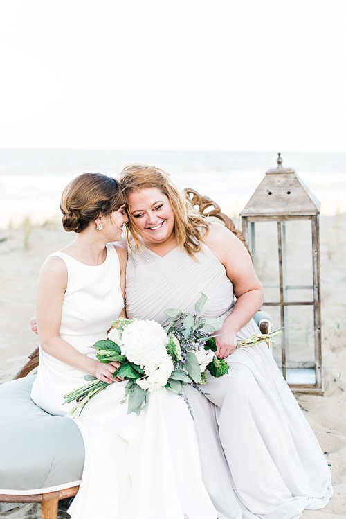 Romantic seaside ceremony in Virginia Beach with specialty rentals by Paisley and Jade 