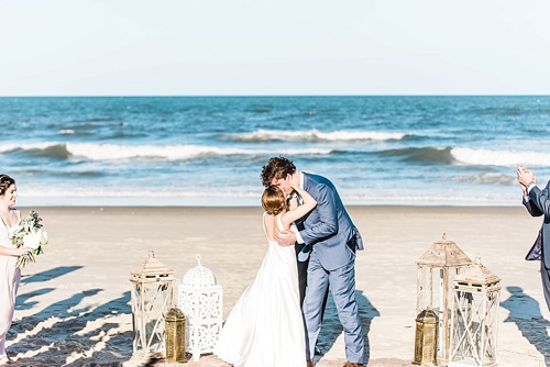 Romantic seaside ceremony in Virginia Beach with specialty rentals by Paisley and Jade 