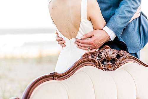 Romantic seaside ceremony in Virginia Beach with specialty rentals by Paisley and Jade 