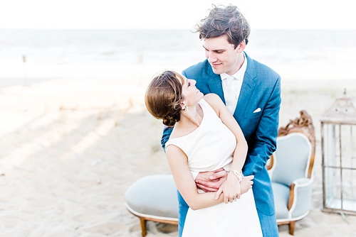 Romantic seaside ceremony in Virginia Beach with specialty rentals by Paisley and Jade 