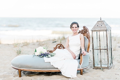 Romantic seaside ceremony in Virginia Beach with specialty rentals by Paisley and Jade 