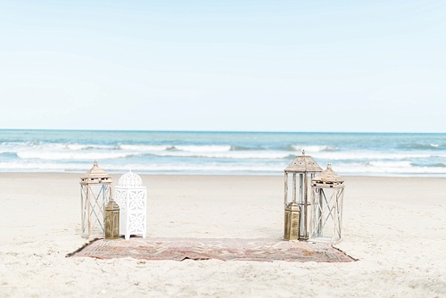 Romantic seaside ceremony in Virginia Beach with specialty rentals by Paisley and Jade 