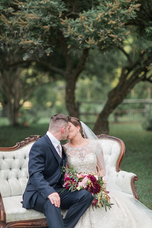 Classic real wedding at Tuckahoe Plantation with specialty furniture rentals by Paisley and Jade 