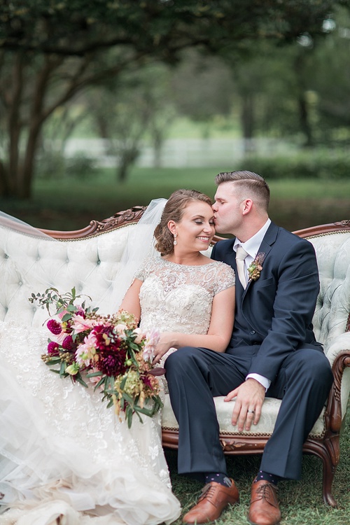 Classic real wedding at Tuckahoe Plantation with specialty furniture rentals by Paisley and Jade 