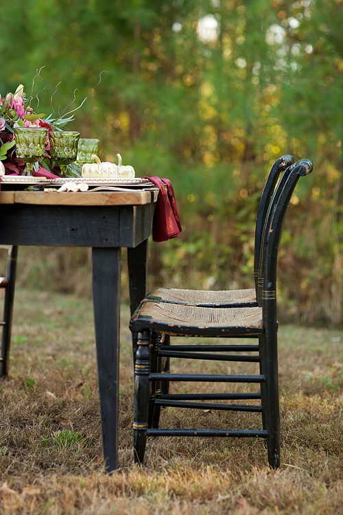 Beautiful cranberry inspired Fall styled shoot in a Virginia Forest with specialty rentals by Paisley and Jade 