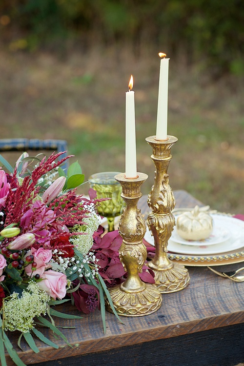 Beautiful cranberry inspired Fall styled shoot in a Virginia Forest with specialty rentals by Paisley and Jade 