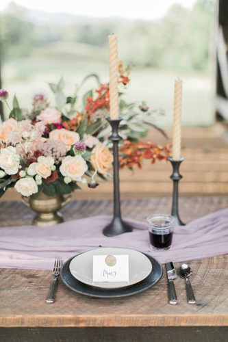 Richly Colored and Romantic Wedding Inspiration Photo Shoot at Early Mountain Vineyards with specialty rentals by Paisley and Jade