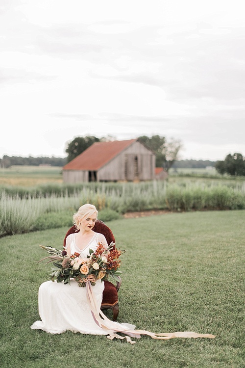 Richly Colored and Romantic Wedding Inspiration Photo Shoot at Early Mountain Vineyards with specialty rentals by Paisley and Jade 