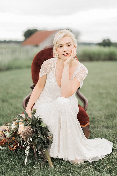 Richly Colored and Romantic Wedding Inspiration Photo Shoot at Early Mountain Vineyards with specialty rentals by Paisley and Jade 