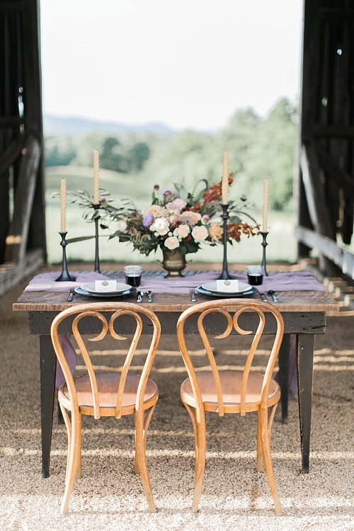 Richly Colored and Romantic Wedding Inspiration Photo Shoot at Early Mountain Vineyards with specialty rentals by Paisley and Jade 