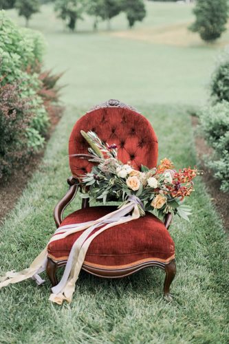 Richly Colored and Romantic Wedding Inspiration Photo Shoot at Early Mountain Vineyards with specialty rentals by Paisley and Jade