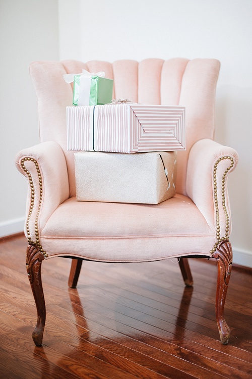 Beautiful winter inspired flowers on chairs moments with specialty and vintage rentals by Paisley & Jade