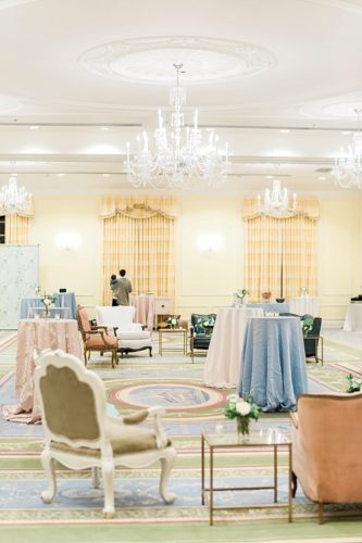 Southern Wedding V9 Launch Party at The Carolina Inn in Chapel Hill NC with specialty furniture and decor rentals by Paisley & Jade