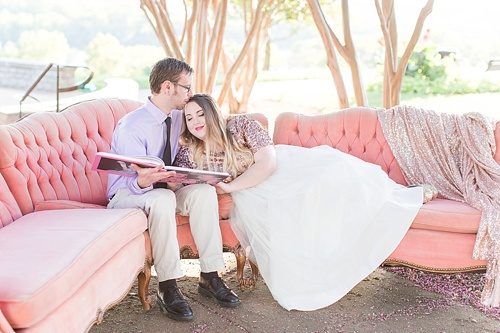 Gorgeous engagement photo shoot at Libby Hill Park in Richmond Virginia captured by Shalese Danielle Photography planned by Posh PR with vintage sofa rental by Paisley & Jade