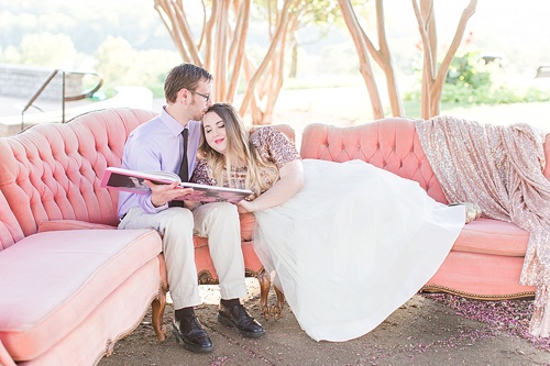 Gorgeous engagement photo shoot at Libby Hill Park in Richmond Virginia captured by Shalese Danielle Photography planned by Posh PR with vintage sofa rental by Paisley & Jade 