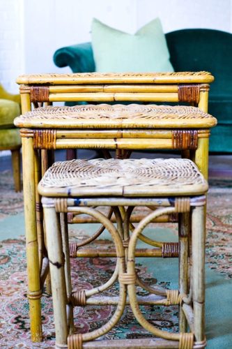 Pantone color of the year inspired lounges and dining designs created and styled with rental items by Paisley & Jade