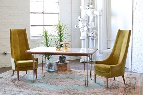 Pantone color of the year inspired lounges and dining designs created and styled with rental items by Paisley & Jade