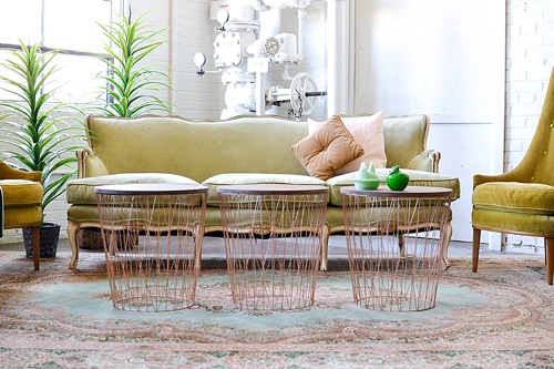 Pantone color of the year inspired lounges and dining designs created and styled with rental items by Paisley & Jade 